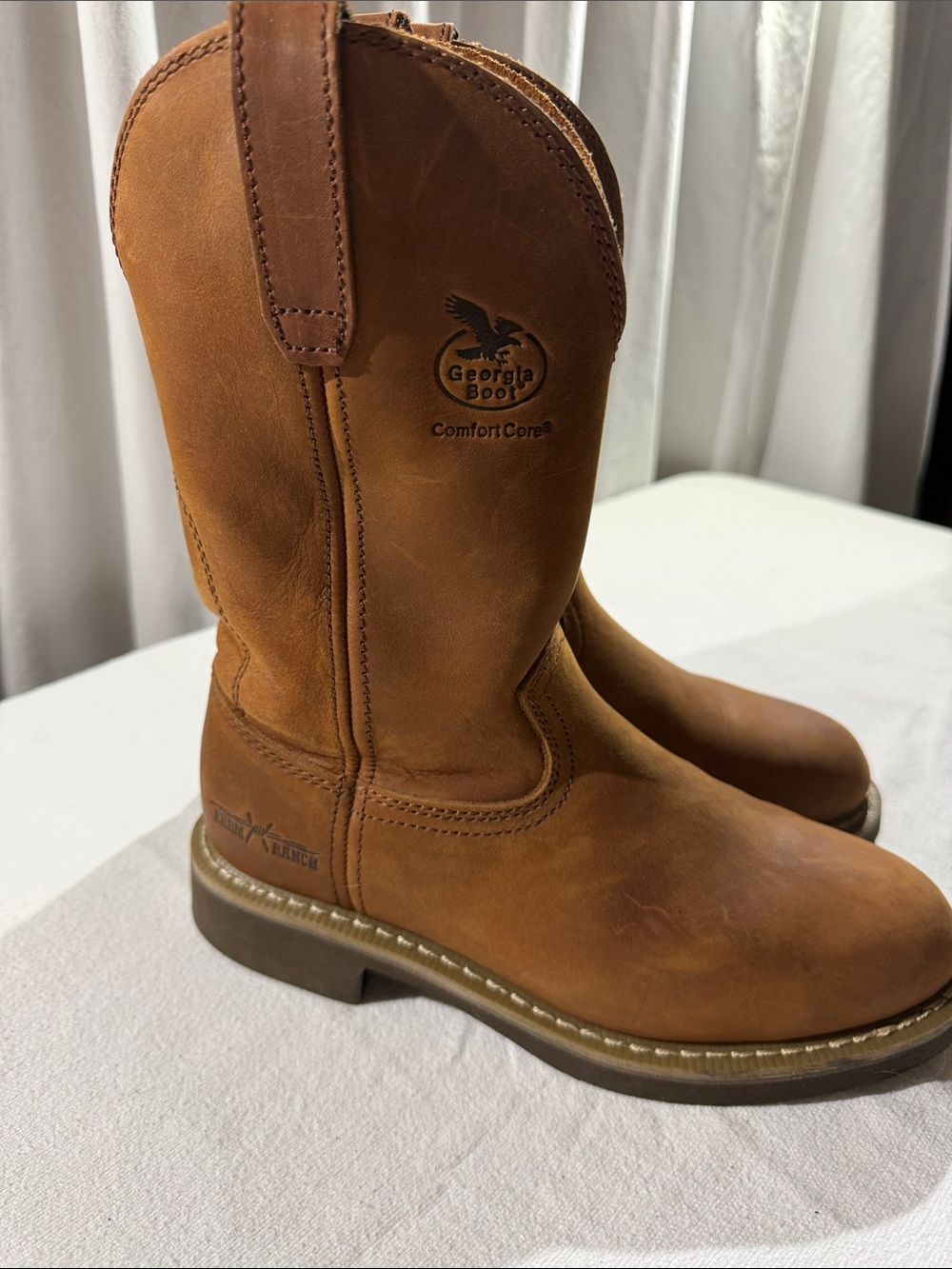 Georgia Boot Brown Leather Western Work Boots